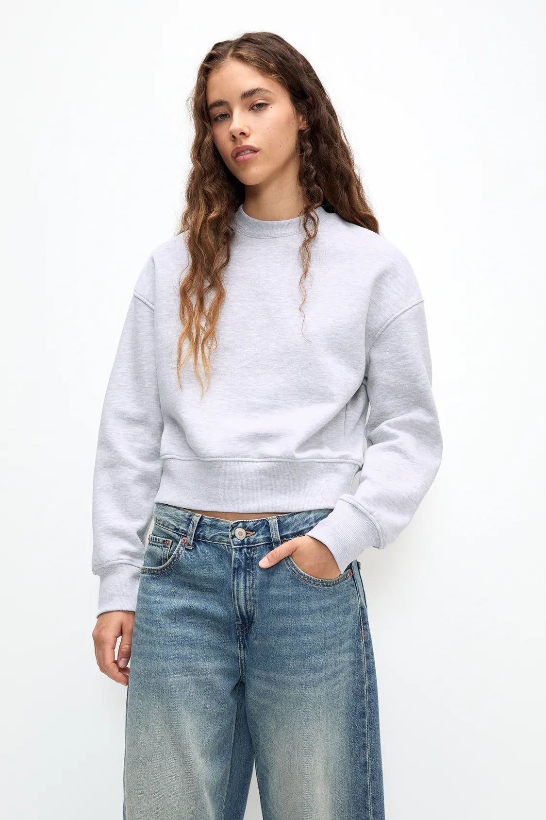 Basic Grey Fleece Sweatshirt - Sohu Lifestyle