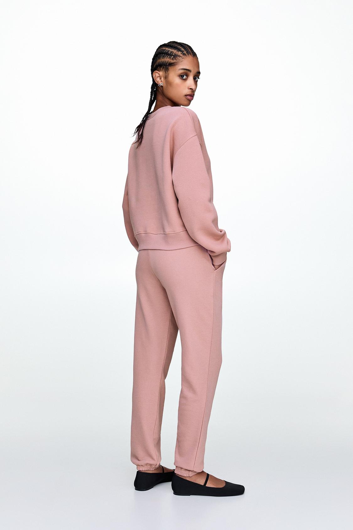 Basic Pink Fleece Sweatshirt - Sohu Lifestyle