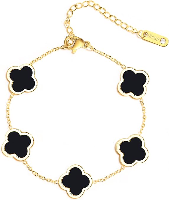 Golden & Black clover Bracelet Stack Set - Sohu Lifestyle