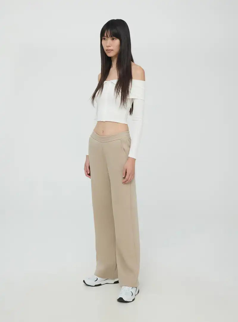 Teranova Beige Wide Leg Trouser - Sohu Lifestyle