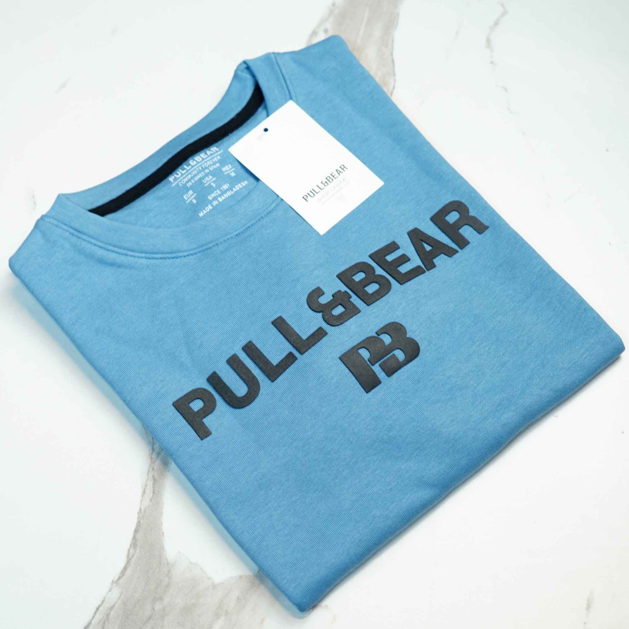 Pull&Bear Oversized T-Shirt For Men (Sky-Blue) - Sohu Lifestyle