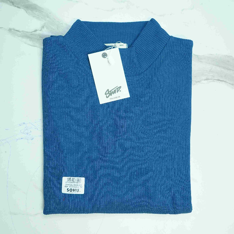 Full Sleeve Rib Shirt (Blue) - Sohu Lifestyle