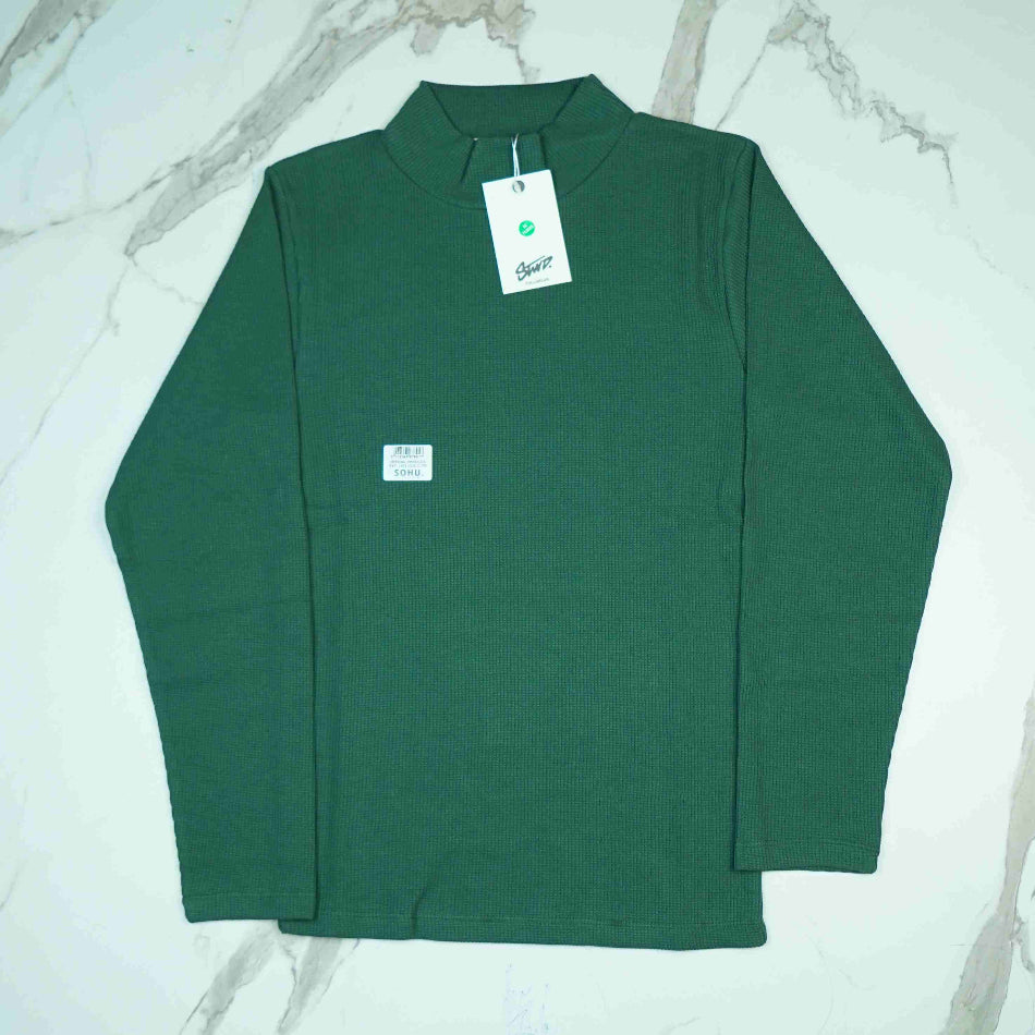 Full Sleeve Rib Shirt (Green) - Sohu Lifestyle