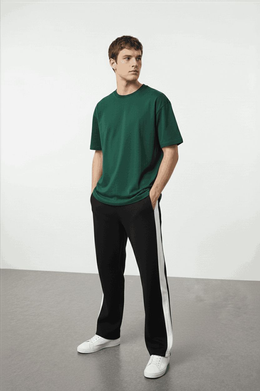 Pack of 2 P&B Side Stripe Trousers For Men's (Black + Grey) - Sohu Lifestyle