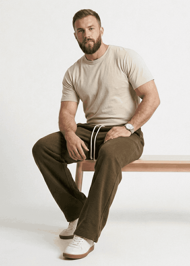 Pull&Bear Wide Leg Sweatpant for Men (Olive Green) - Sohu Lifestyle