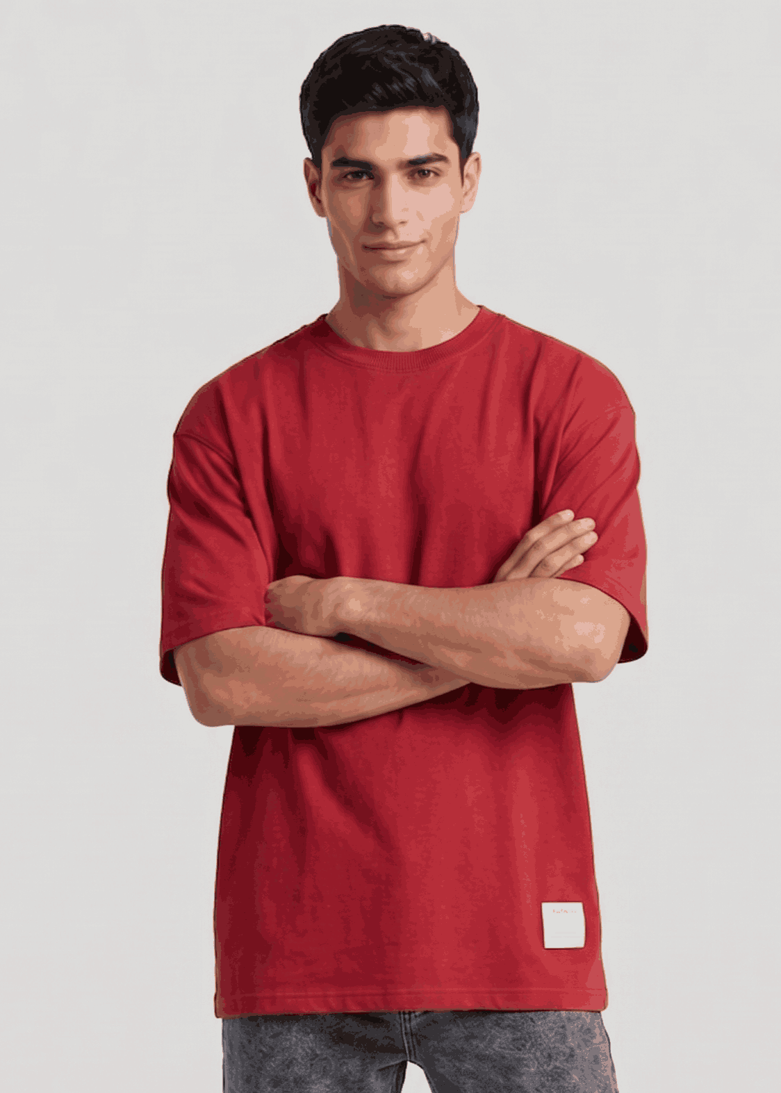 P&B Oversized Terry T-Shirt For Men (Red) - Sohu Lifestyle