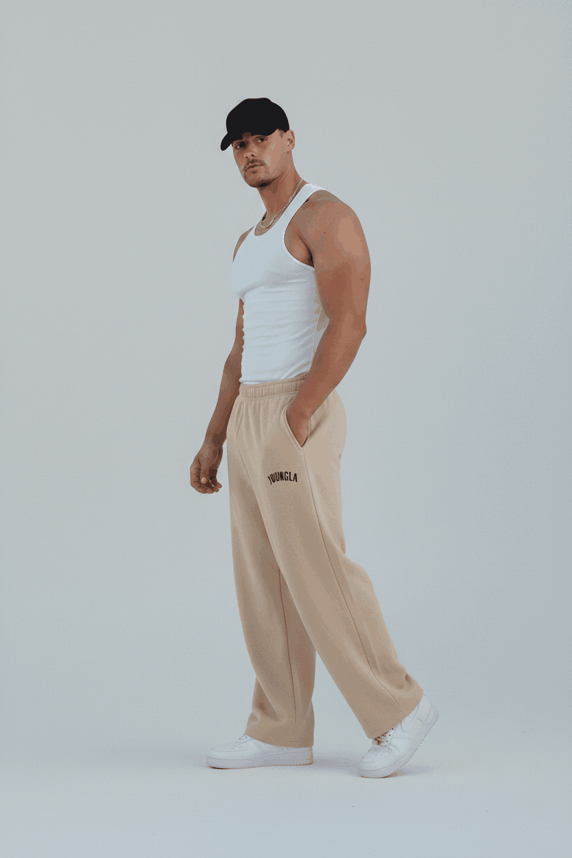 YOUNGLA Wide Leg Trousers (Beige) - Sohu Lifestyle