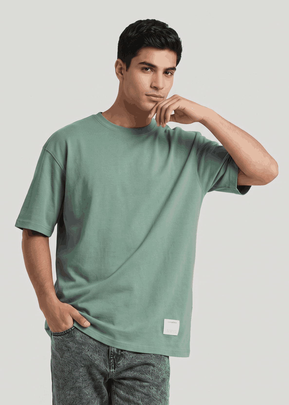 P&B Oversized Terry T-Shirt For Men (Sea Green) - Sohu Lifestyle