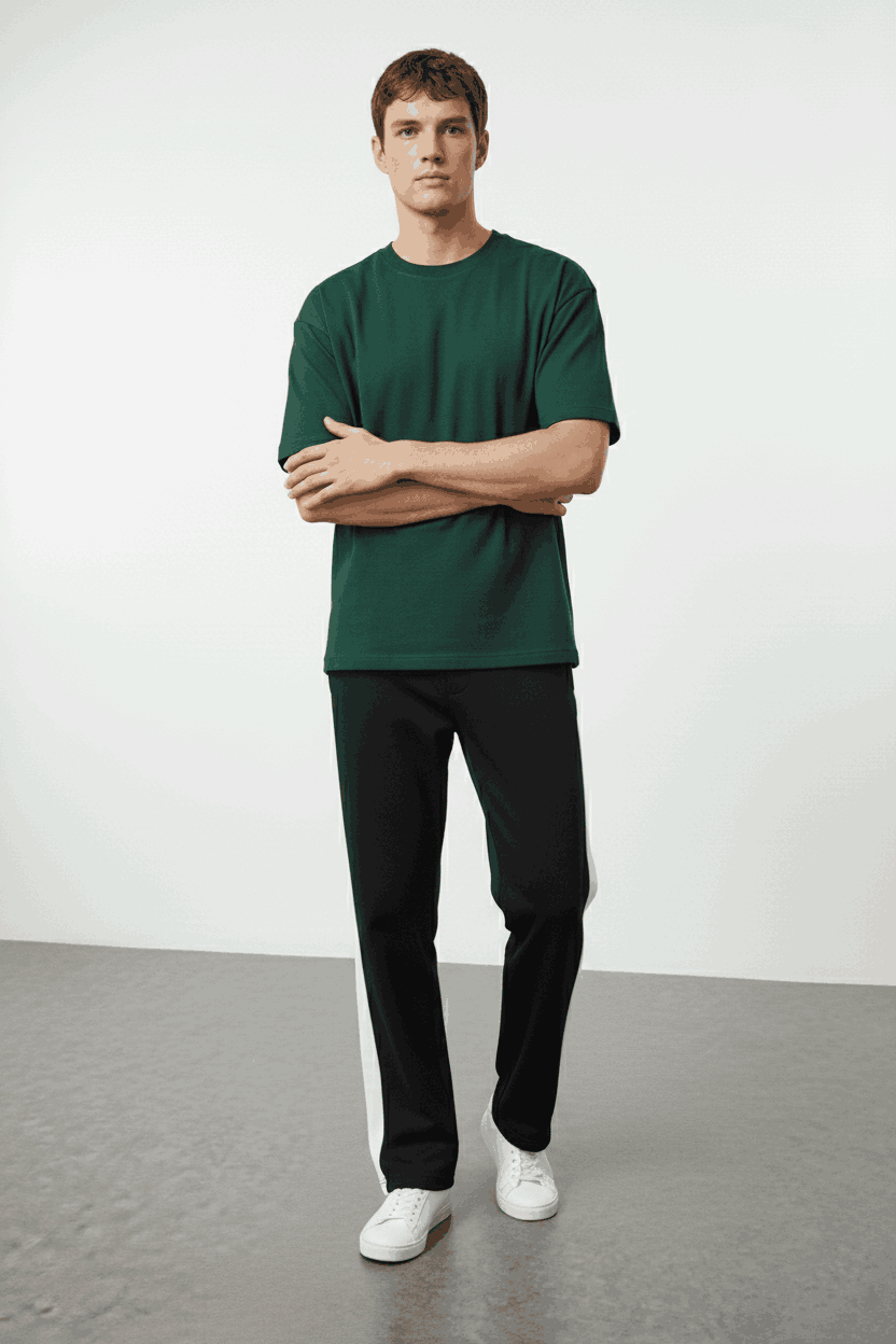 Pack of 2 P&B Side Stripe Trousers For Men's (Black + Grey) - Sohu Lifestyle