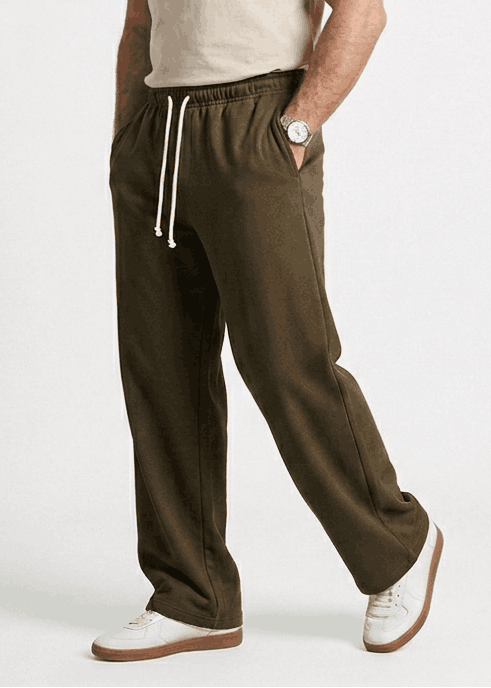 Pull&Bear Wide Leg Sweatpant for Men (Olive Green) - Sohu Lifestyle