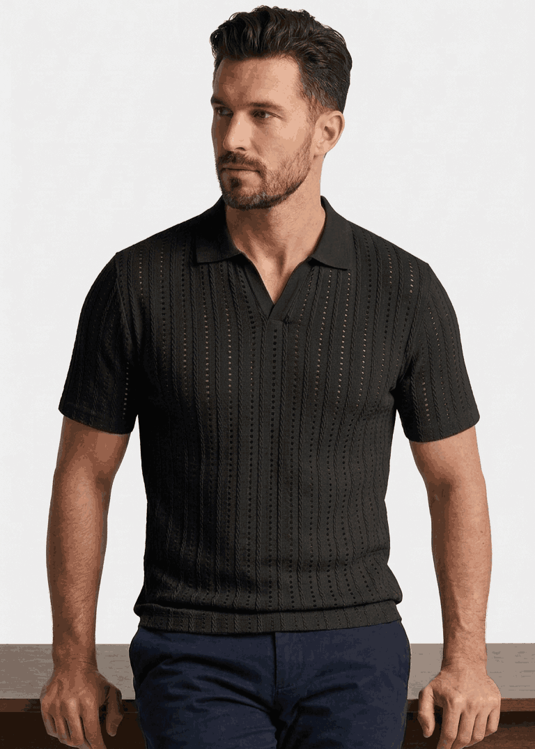 Knit Resort Polo (Black)