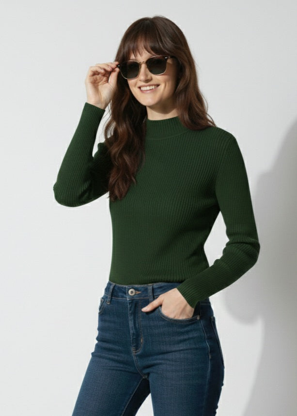 Full Sleeve Rib Shirt (Green) - Sohu Lifestyle