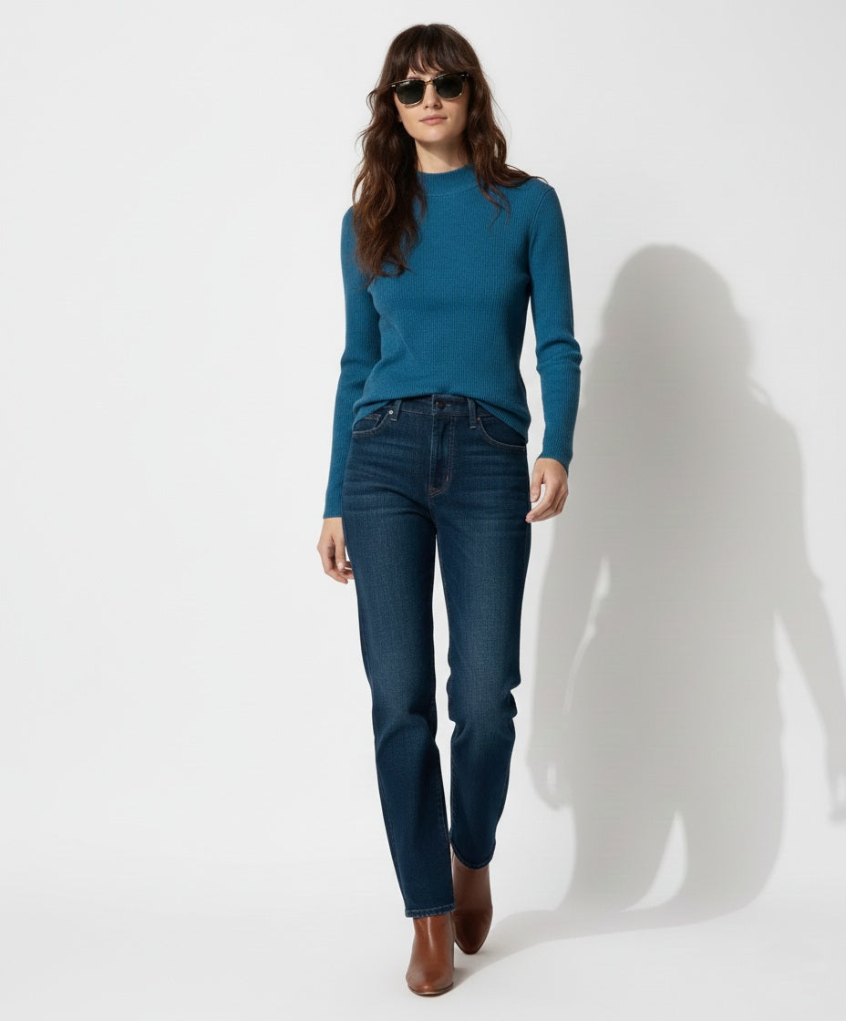 Full Sleeve Rib Shirt (Blue) - Sohu Lifestyle