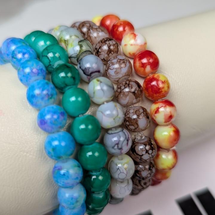 Pack of 10 Multicolor Stone Beaded Bracelets - Sohu Lifestyle