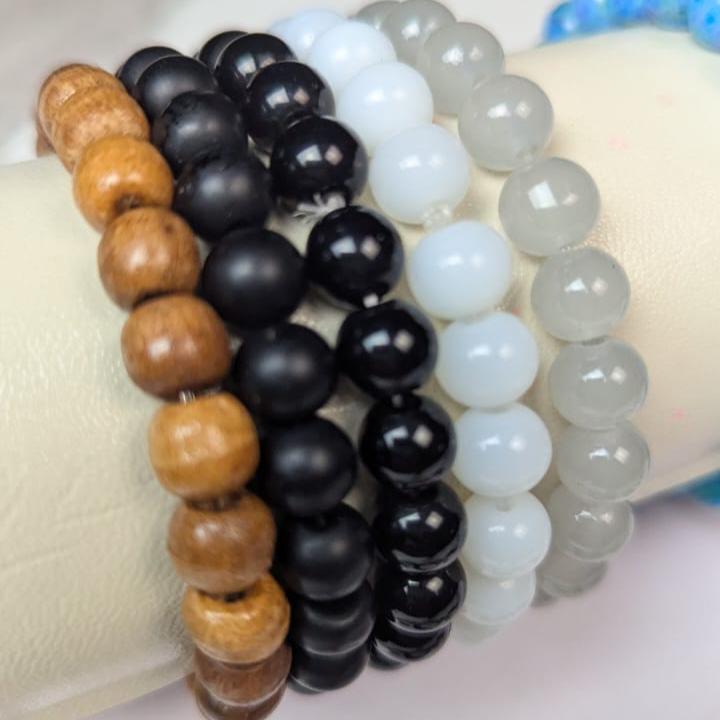 Pack of 10 Multicolor Stone Beaded Bracelets - Sohu Lifestyle