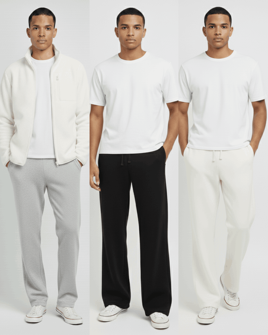 P&B Mens Wide Leg Trousers Pack of 2 - Sohu Lifestyle