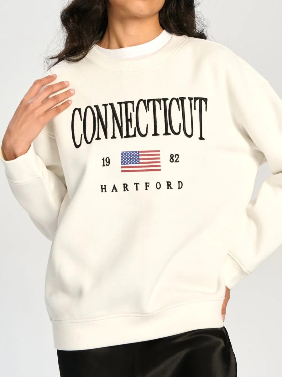 Sinsay CONNECTICUT Oversized Sweatshirt - Sohu Lifestyle
