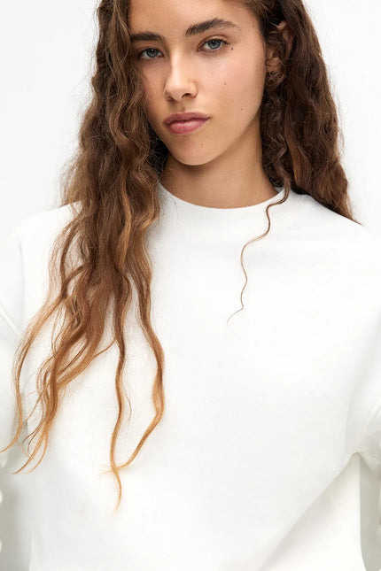 Basic White Fleece Sweatshirt - Sohu Lifestyle