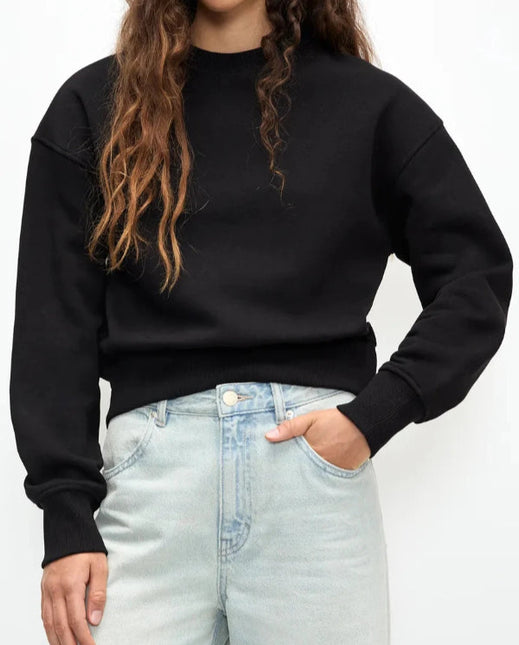 Basic Black Fleece Sweatshirt - Sohu Lifestyle