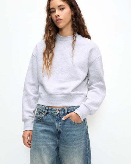 Basic Grey Fleece Sweatshirt - Sohu Lifestyle