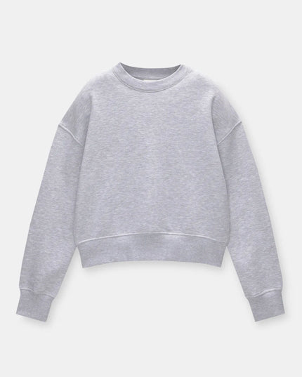 Basic Grey Fleece Sweatshirt - Sohu Lifestyle