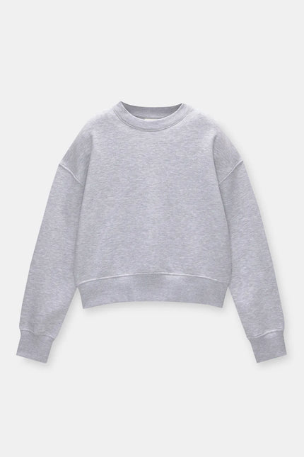 Basic Grey Fleece Sweatshirt - Sohu Lifestyle