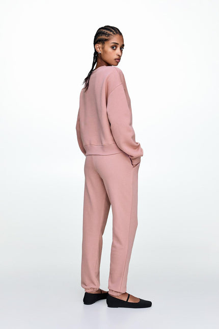 Basic Pink Fleece Sweatshirt - Sohu Lifestyle
