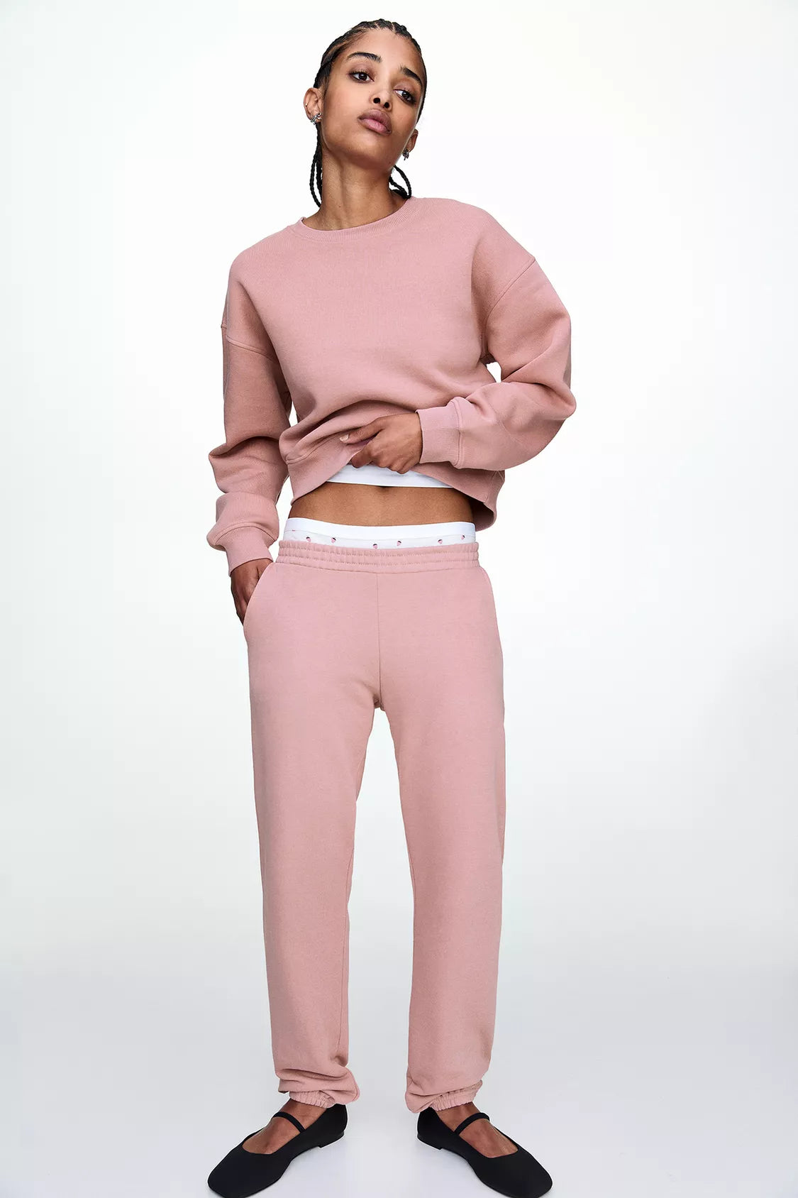 Basic Pink Fleece Sweatshirt - Sohu Lifestyle