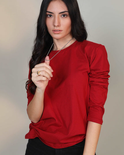 P&B Crimson Red Full Sleeve Shirt - Sohu Lifestyle