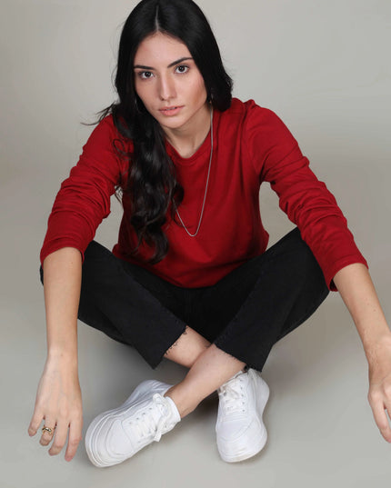 P&B Crimson Red Full Sleeve Shirt - Sohu Lifestyle