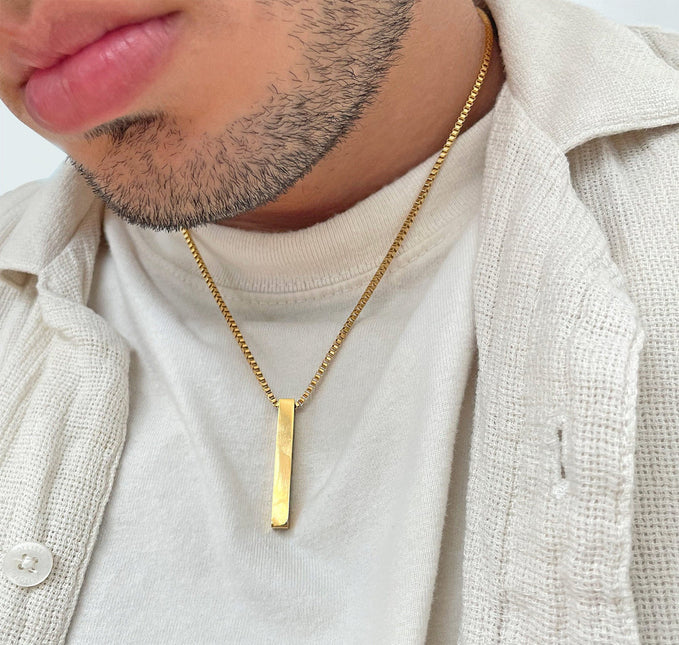 Gold Bar Pendant & Chain - Sohu Lifestyle