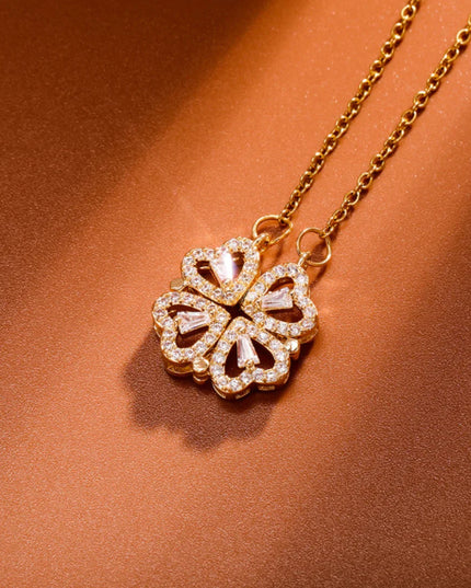 Magnetic Folding Heart Leaf Clover Necklace - Sohu Lifestyle