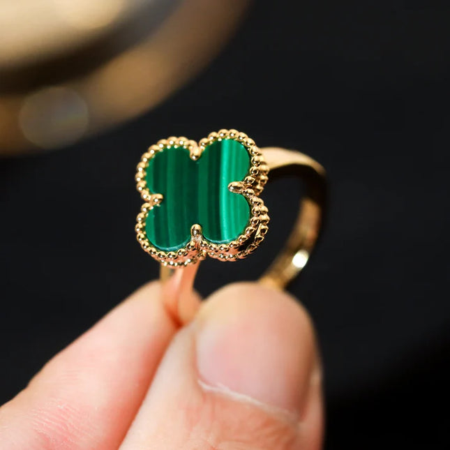 Adjustable Clover Ring Green - Sohu Lifestyle