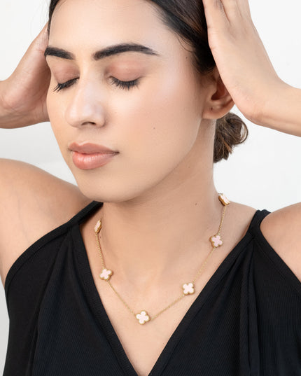 Trinity Pink Clover Necklace - Sohu Lifestyle