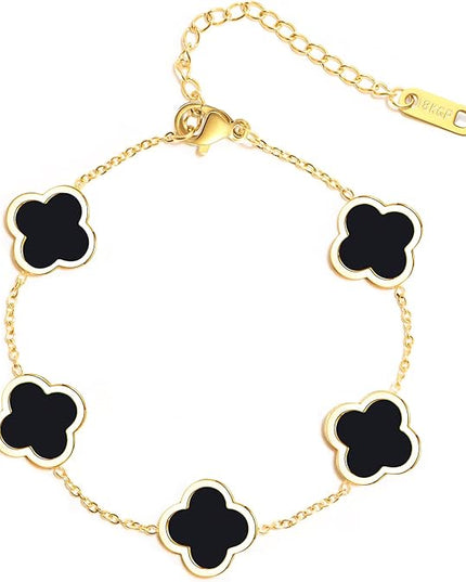 Golden & Black clover Bracelet Stack Set - Sohu Lifestyle