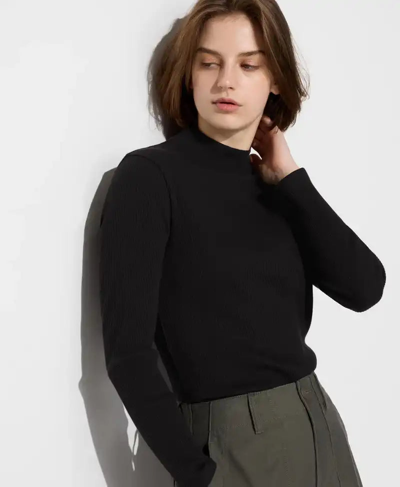 Full Sleeve Rib Shirt (Black) - Sohu Lifestyle