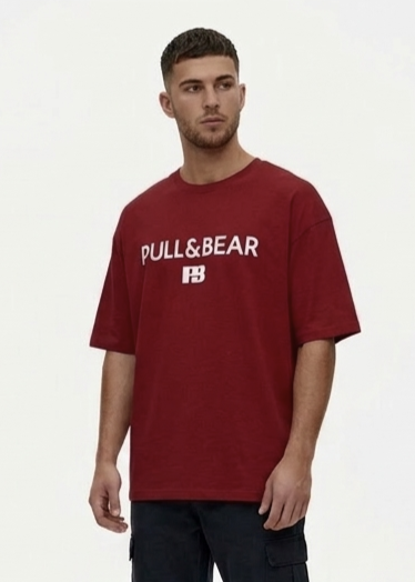 Pull&Bear Oversized T-Shirt For Men (Red) - Sohu Lifestyle