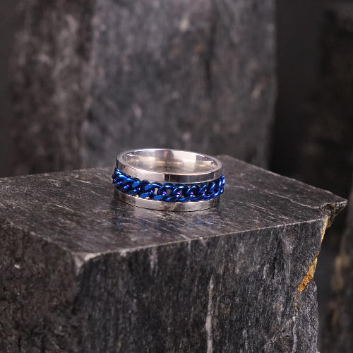 Blue Curb Chain Ring - 6 mm