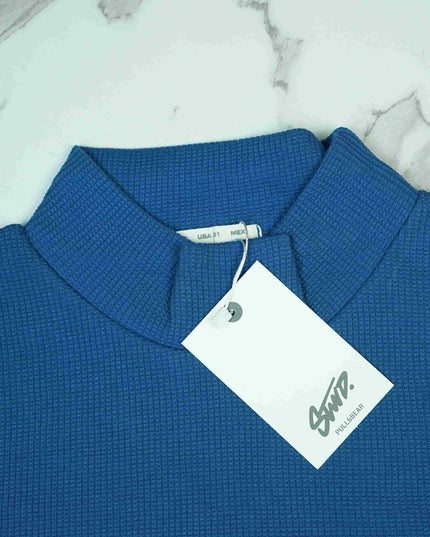 Full Sleeve Rib Shirt (Blue) - Sohu Lifestyle