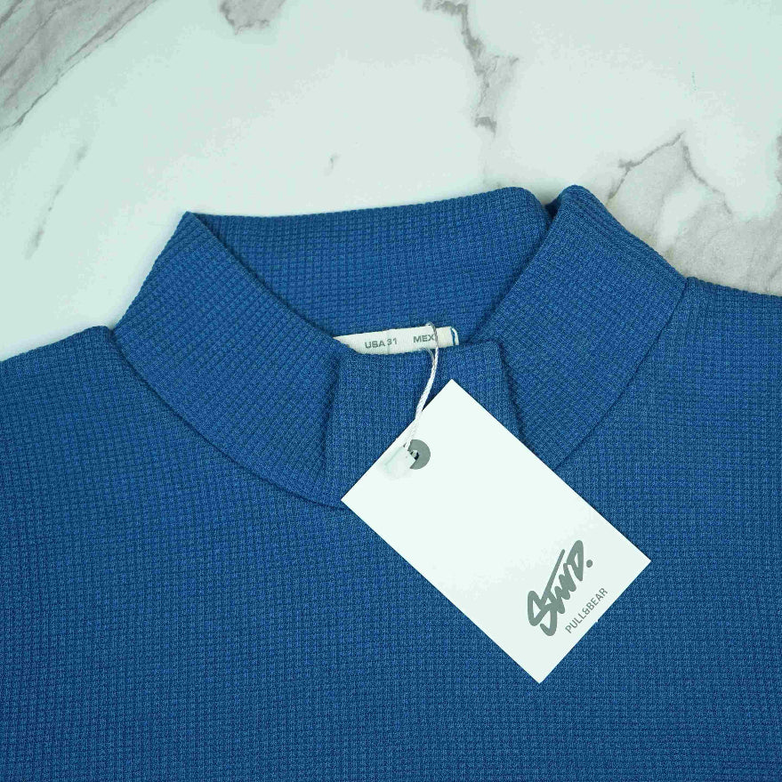 Full Sleeve Rib Shirt (Blue) - Sohu Lifestyle