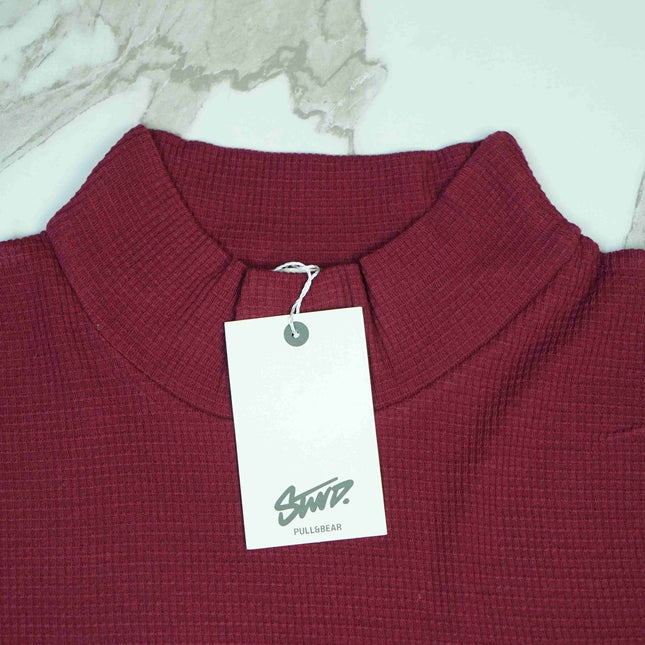 Full Sleeve Rib Shirt (Maroon) - Sohu Lifestyle