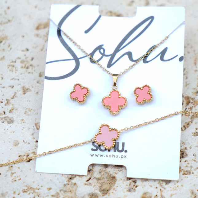 Pink Clover Jewellery Set - Sohu Lifestyle