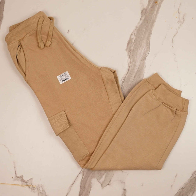 Fleece Cargo Trouser For Kids (Beige) - Sohu Lifestyle