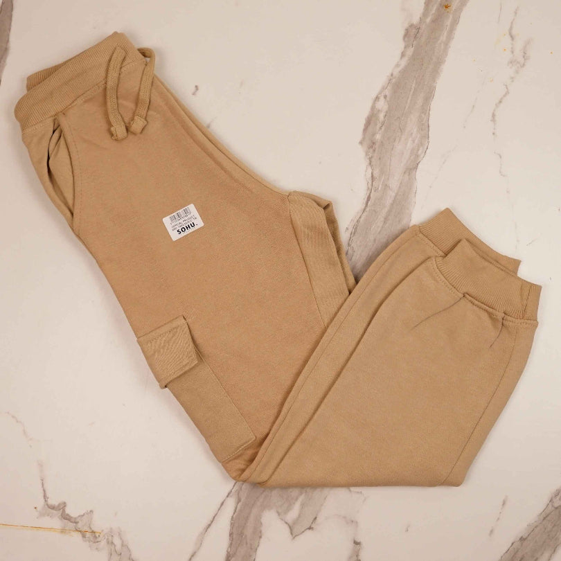 Fleece Cargo Trouser For Kids (Beige) - Sohu Lifestyle