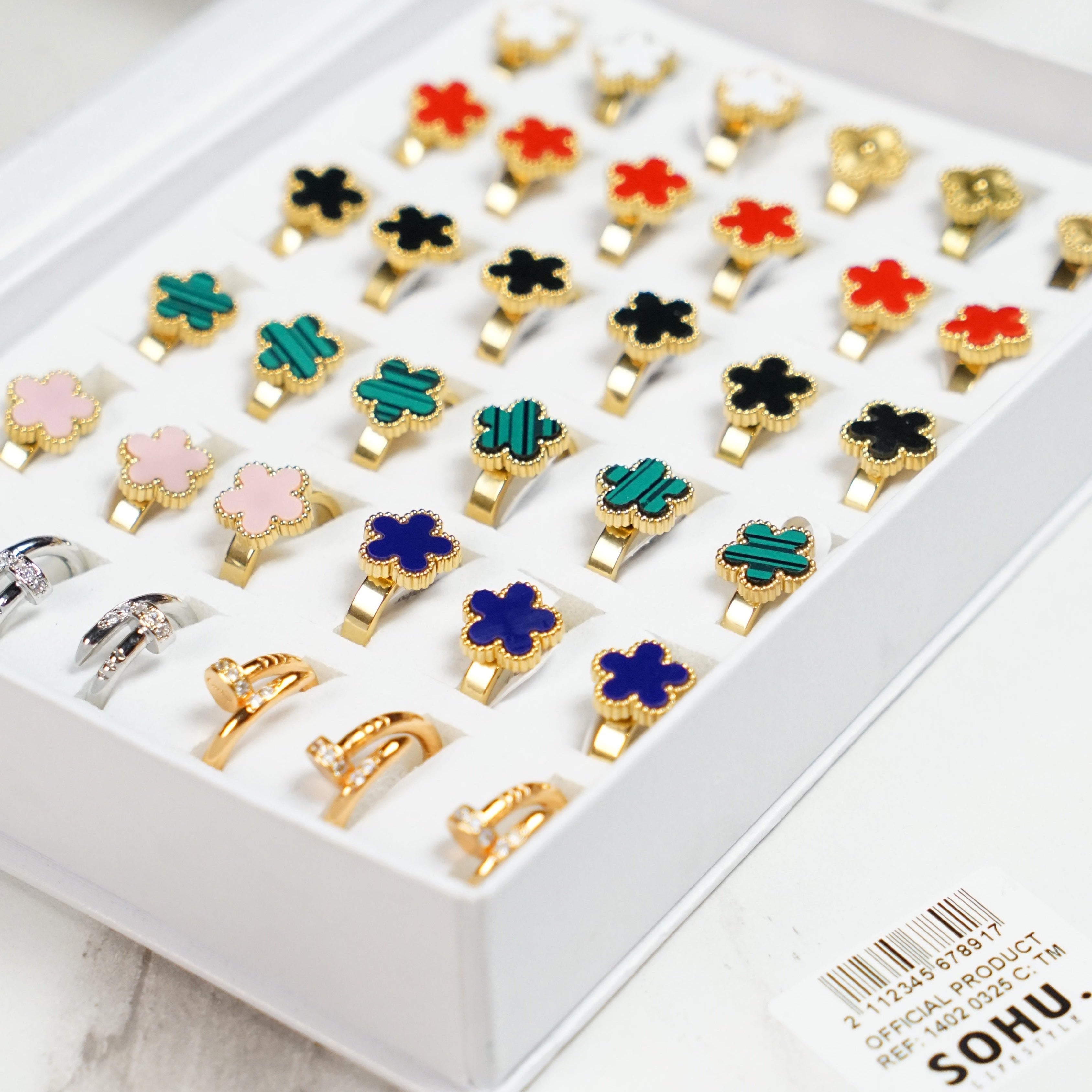 silver Nail ring with stones - Sohu Lifestyle