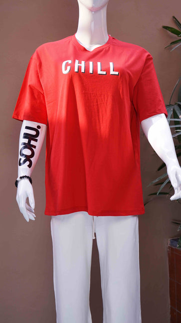 P&B Wide Leg Trouser & Red Chill T-Shirt Set - Sohu Lifestyle