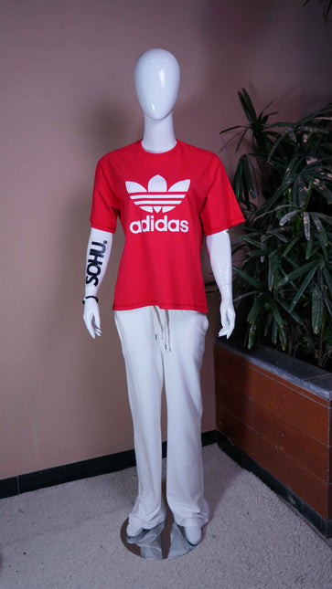P&B Wide Leg Trouser & Red Trifoil T-Shirt Set - Sohu Lifestyle