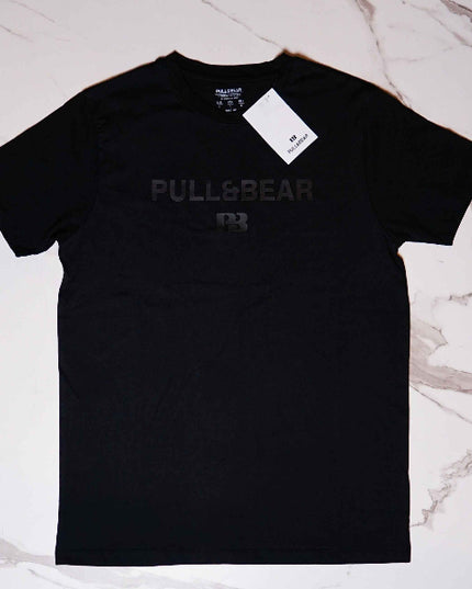 P&B Black T-Shirt & Grey Wide Leg Trouser For Men