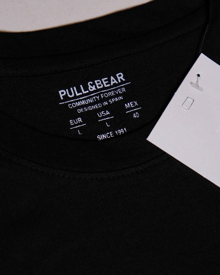 P&B Black T-Shirt & Grey Wide Leg Trouser For Men
