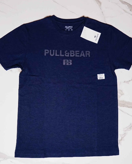 P&B Navy Blue T-Shirt & White Wide Leg Trouser For Men